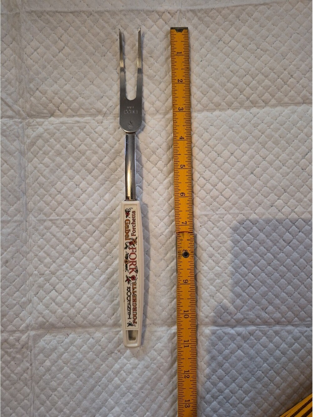 VINTAGE EKCO MEAT SERVING COOKING FORK UTENSIL